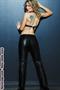 Low Rise Boot Cut Leather Pants