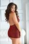 Leopard and Mesh Halter Dress burgundy