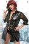 Vinyl and Mesh Lace Up Dress