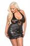 KITTEN LACE AND WET LOOK DRESS O/S-X