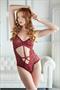 Lace and Mesh Teddy burgundy