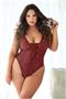 Leopard Lace up Teddy burgundy