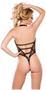 Lace and Wet Look Halter Teddy