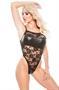 KITTEN LACE AND WET LOOK TEDDY O/S