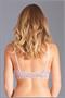 Crop top style soft cup bra with lace fabric and lined front cups
