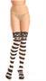 Stripe opaque pantyhose with cat in bowtie design