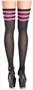 Athletic Ribbed Thigh Highs with Three-Stripe Top
