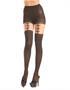 Opaque pantyhose with faux bow garterstrap detail