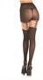 Opaque pantyhose with faux bow garterstrap detail