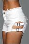 Buckled Down Denim Shorts - White