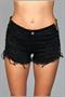 Looped In Distressed Shorts - Black