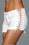 Looped In Distressed Shorts - White