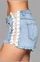 Double Up Shorts - Light Wash