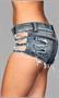 Distressed Side Cutout Shorts - Medium Wash