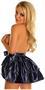 Navy Blue Satin Layered Ruffle Skirt
