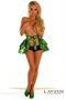 Green Satin Layered Ruffle Skirt