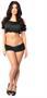 Black Short Sleeve Peasant Top