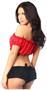 Red Short Sleeve Peasant Top