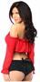 Red Long Sleeve Peasant Top