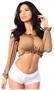 Tan Long Sleeve Peasant Top