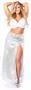 Top Drawer Long Silver Sequin Skirt