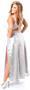 Top Drawer Long Silver Sequin Skirt