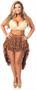Brown Lace High Low Skirt