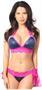 Navy Sequin Pucker Back Bikini w/Fuchsia Lace
