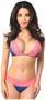 Royal Sequin Pucker Back Bikini w/Coral Lace