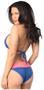 Royal Sequin Pucker Back Bikini w/Coral Lace