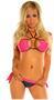 Contrast Foil Dot Halter Top Bikini