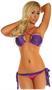 Contrast Foil Dot Halter Top Bikini