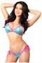 Turquoise Sequin Pucker Back Bikini