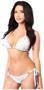 Rainbow Foil Dot Rhinestone Pucker Back Bikini