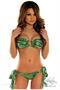 Green Reptile Pucker Back Bikini