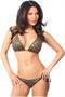 Glitter Leopard Print Pucker Back Bikini