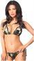 Glitter Camo Print Pucker Back Bikini
