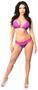 Purple Sequin Pucker Back Bikini w/Fuchsia Lace