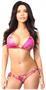 Fuchsia Hologram Rhinestone Pucker Back Bikini