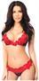 Pin-Up Cherry Print Pucker Back Bikini w/Lace Trim
