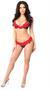 Pin-Up Cherry Print Pucker Back Bikini w/Lace Trim