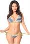 Gold Nautical Pin-Up Pucker Back Bikini