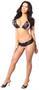 Baby Pink Sequin Pucker Back Bikini w/Black Lace