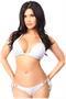 White Sequin and Rhinestones Pucker Back Bikini