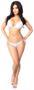 White Sequin and Rhinestones Pucker Back Bikini