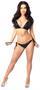 Black Sequin and Rhinestones Pucker Back Bikini