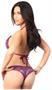 Plum Sequin and Rhinestones Pucker Back Bikini
