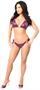 Plum Sequin and Rhinestones Pucker Back Bikini
