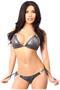 Gunmetal Sequin and Rhinestones Pucker Back Bikini