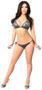 Gunmetal Sequin and Rhinestones Pucker Back Bikini